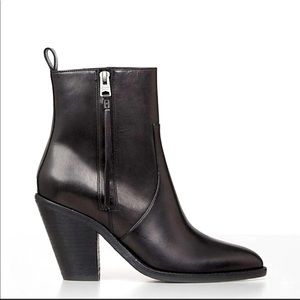 ✨ All Saints Lorna Black Leather Ankle Boot
